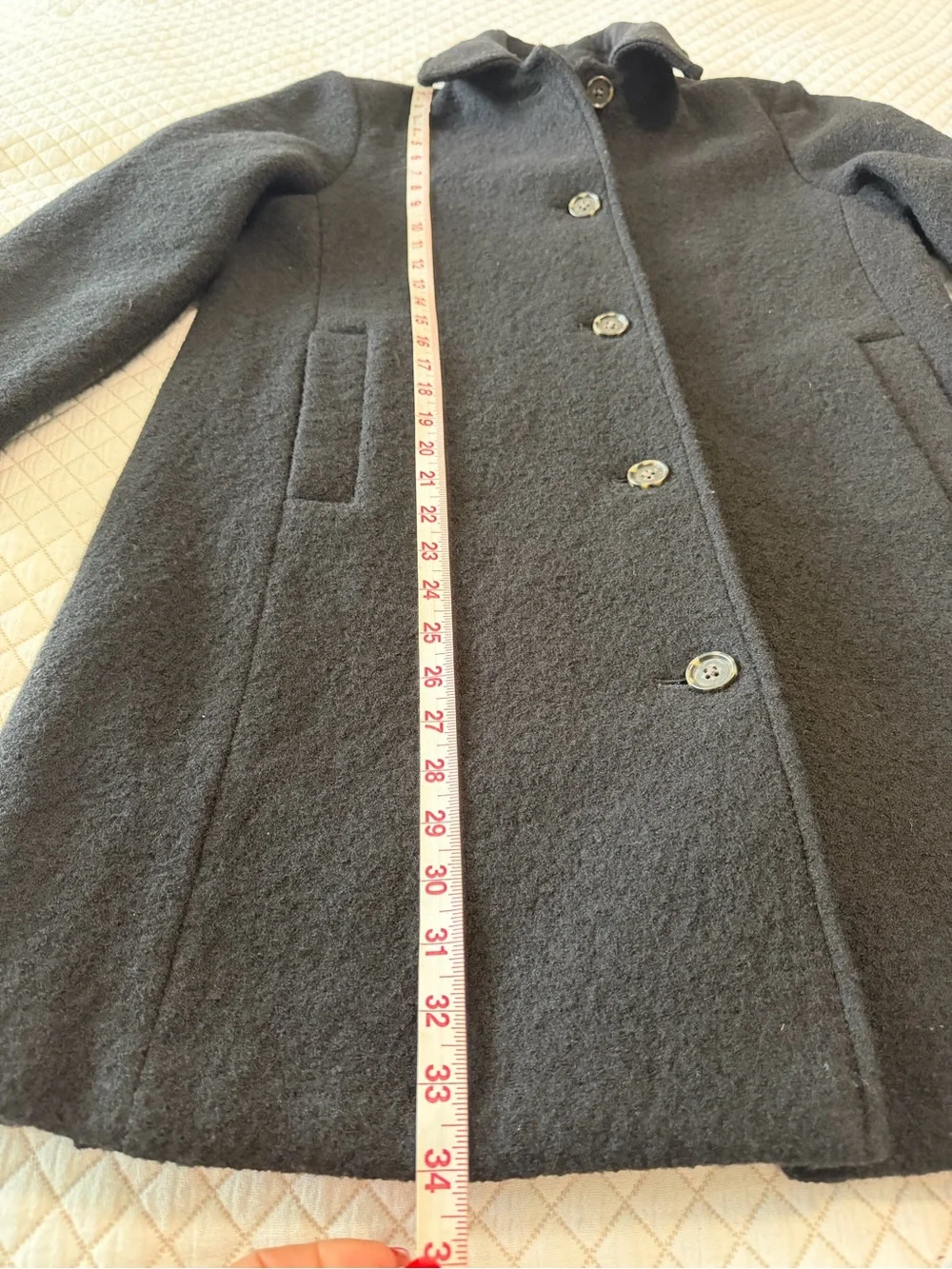J.Crew Petite Car Coat Italian Boiled Wool Black 100% Wool 6P